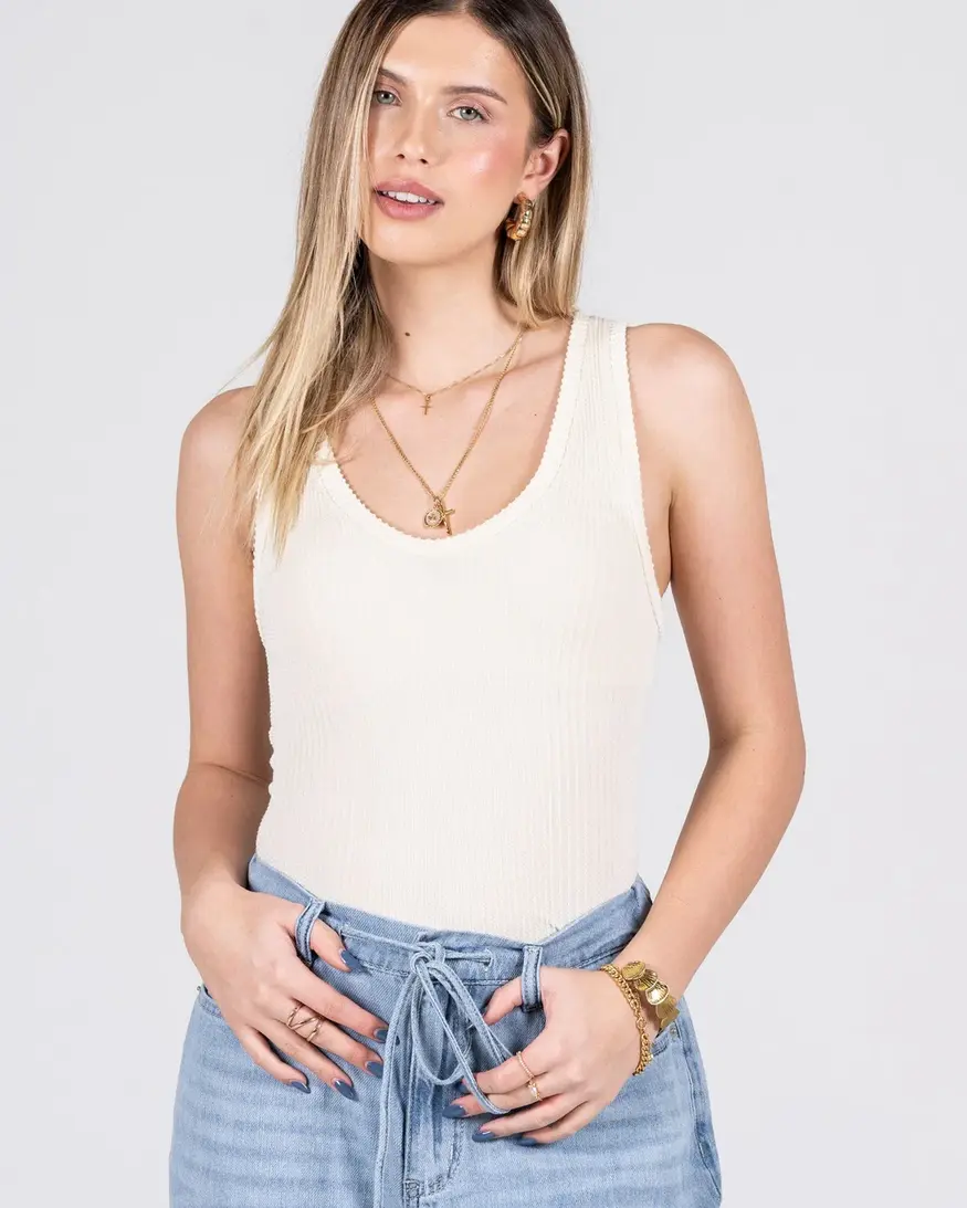 Cest Moi Seamless Textured Tank
