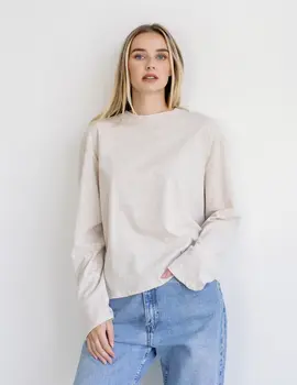 Brunette The Label Long Sleeve Boxy Tee