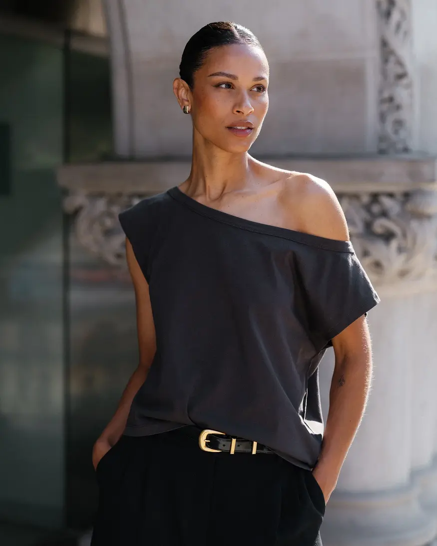Brunette The Label Off The Shoulder Tee