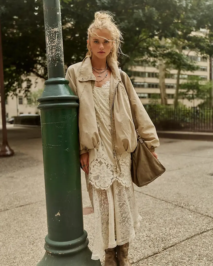 Free People Chelsea Funnel Neck Jacket
