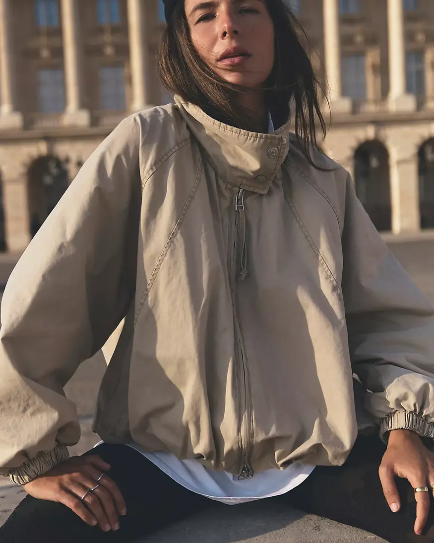 Free People Chelsea Funnel Neck Jacket