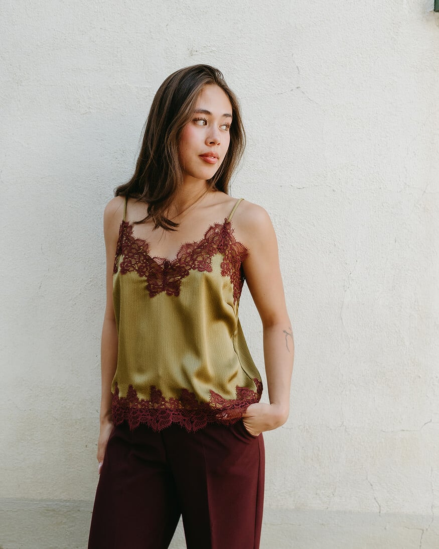 Lucy Paris Vanessa Satin Lace Cami