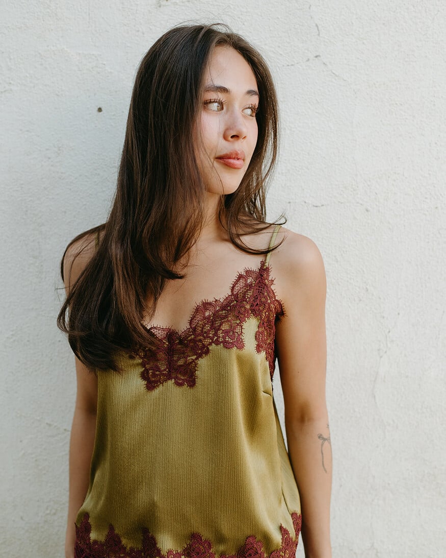 Lucy Paris Vanessa Satin Lace Cami