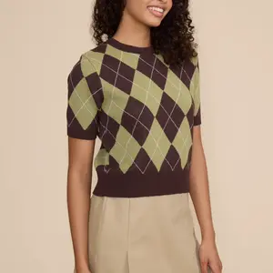 Lucy Paris Quinn Argyle Knit Top