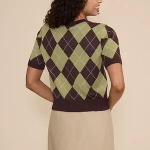 Lucy Paris Quinn Argyle Knit Top