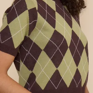 Lucy Paris Quinn Argyle Knit Top