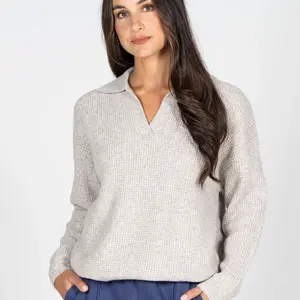 Cest Moi Waffle Knit Oversize Polo
