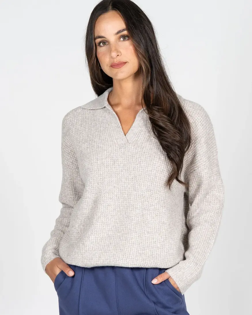 Cest Moi Waffle Knit Oversize Polo