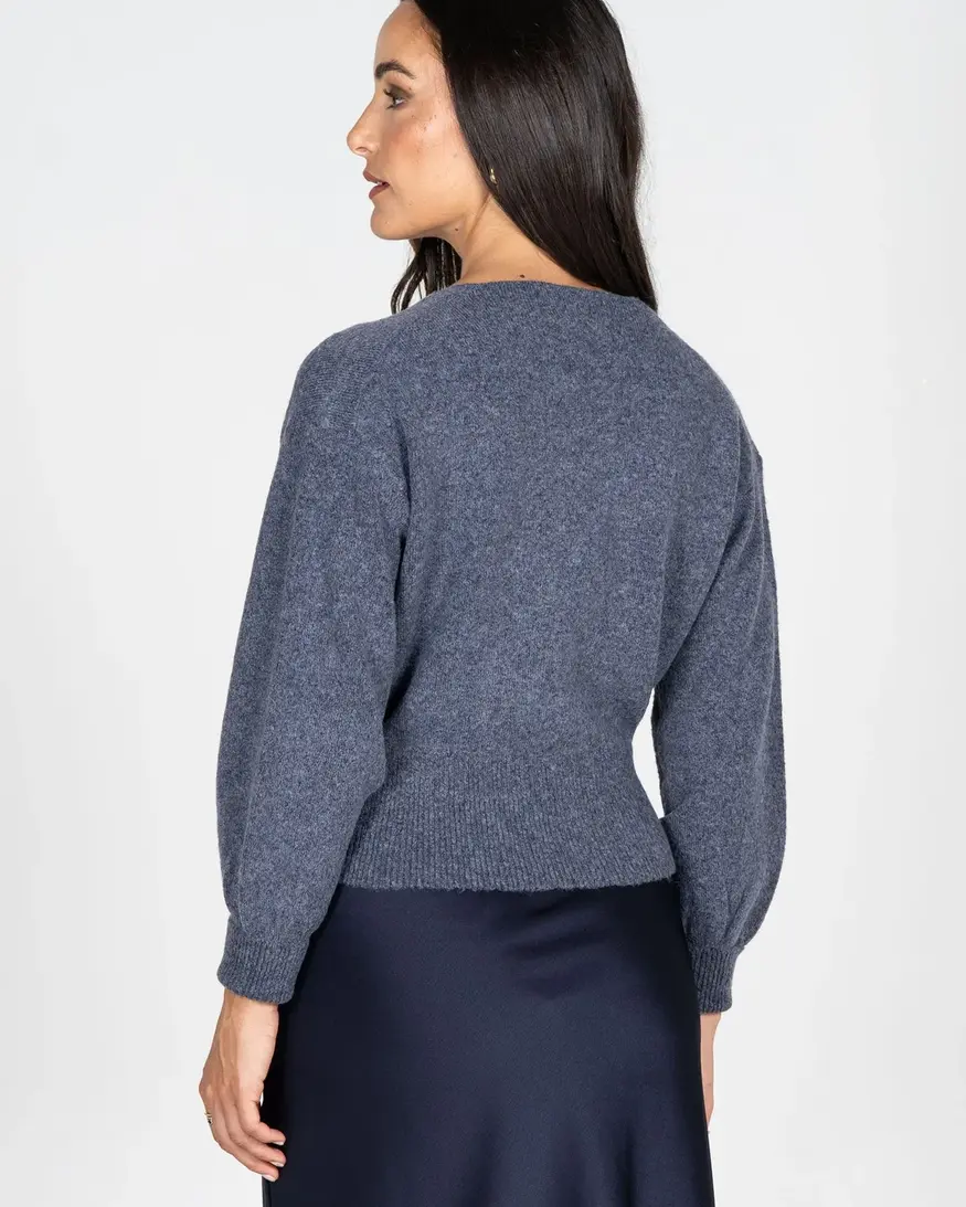 Cest Moi L/S Wrap Knit Sweater