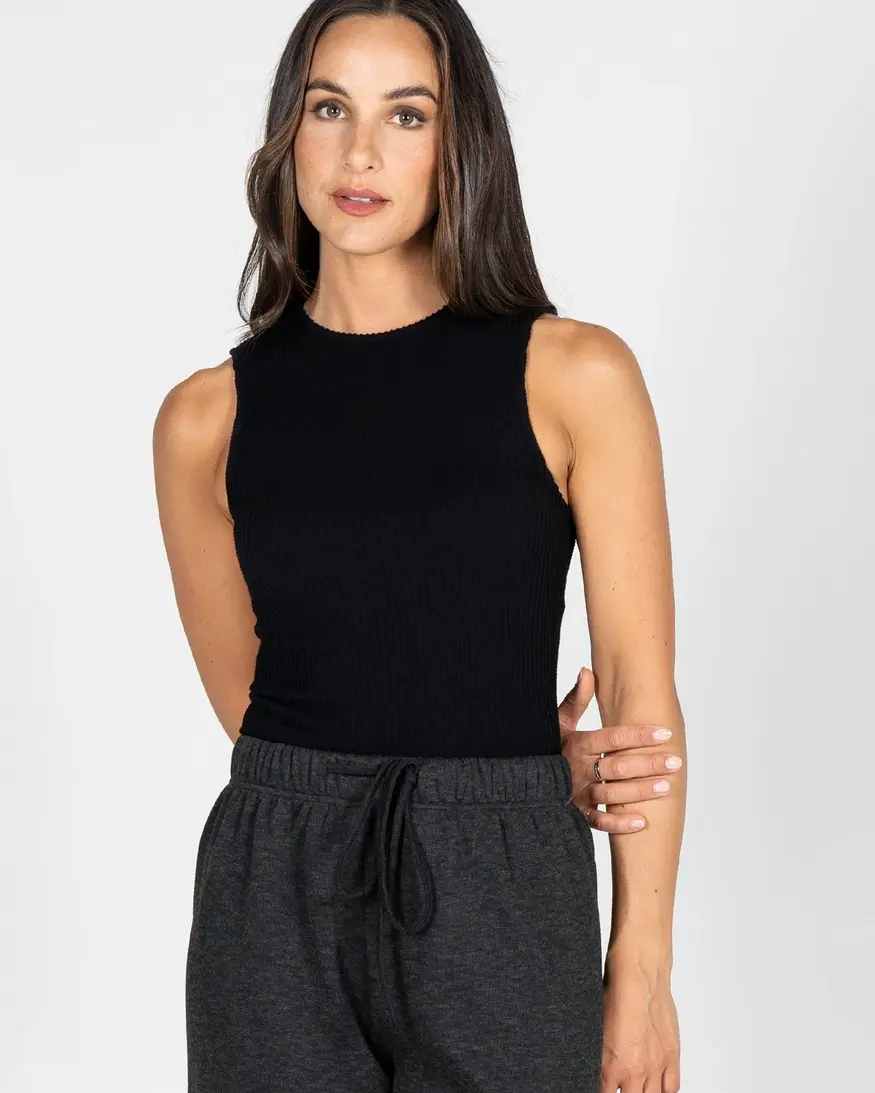 Cest Moi Seamless Textured Crew Tank