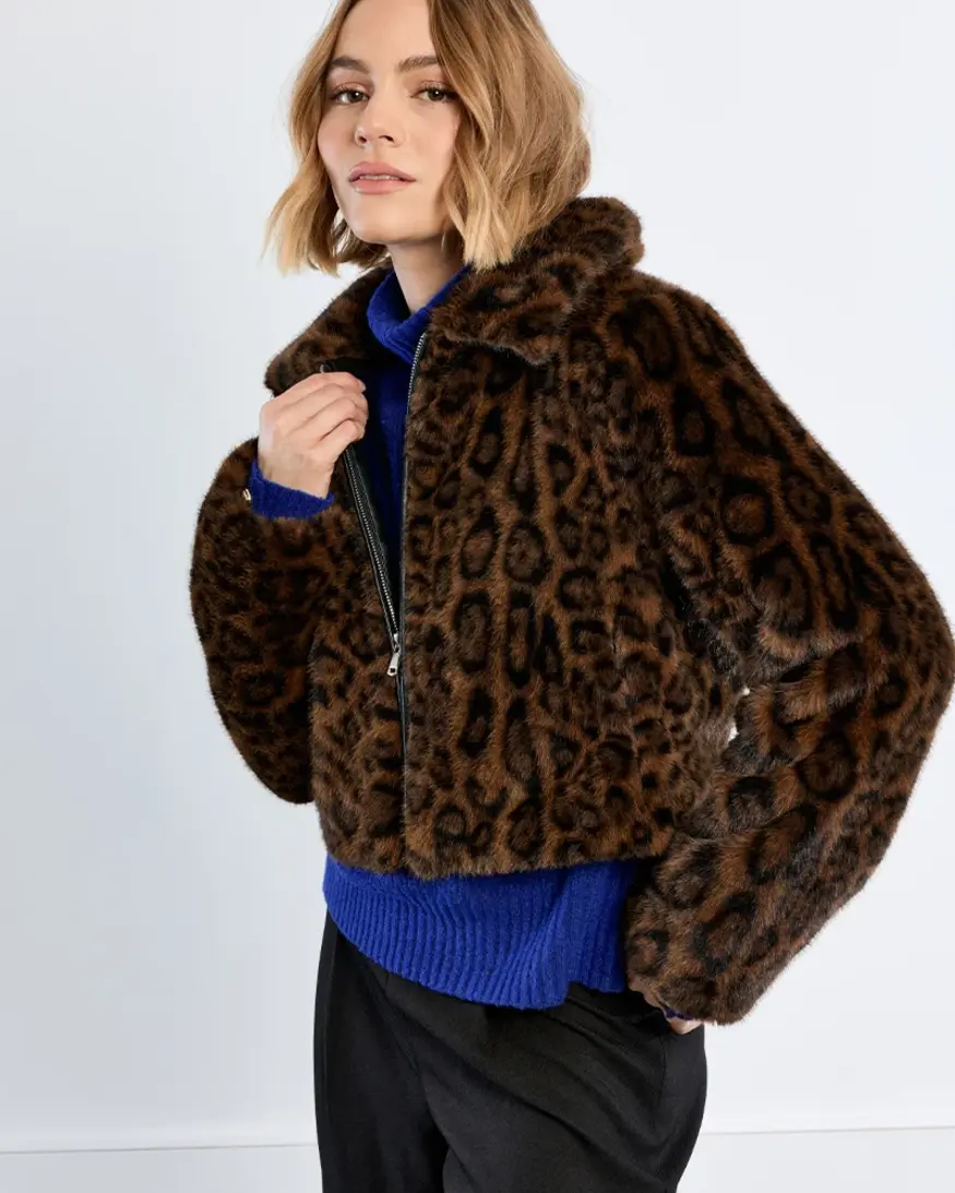Molly Bracken Auriela Leopard FF Jacket