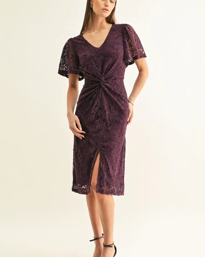 Adelyn Rae Olivia Twist Front Midi