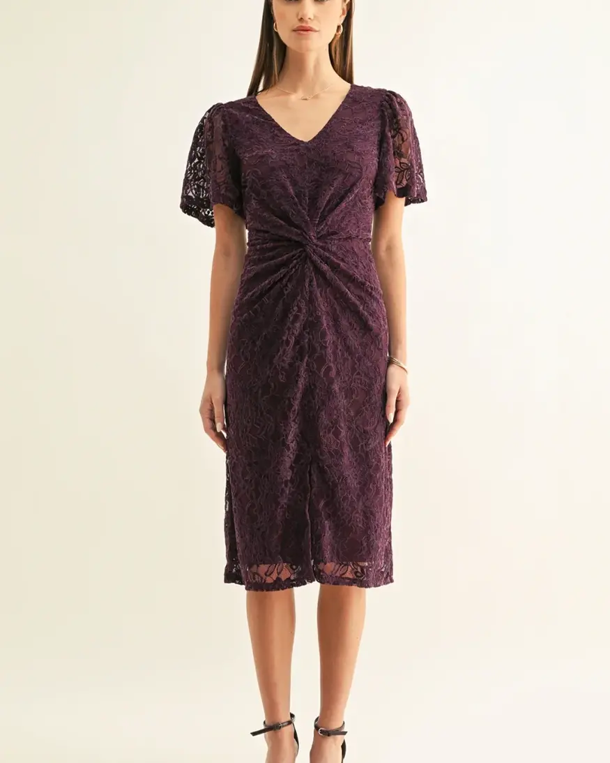 Adelyn Rae Olivia Twist Front Midi