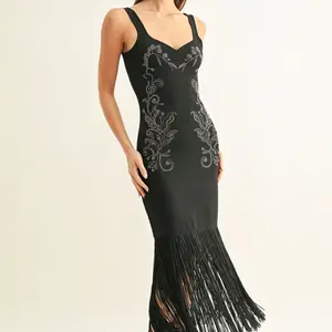 Adelyn Rae Armani Sparkle Fringe Maxi