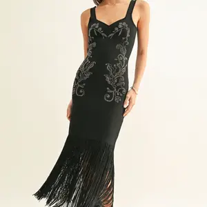 Adelyn Rae Armani Sparkle Fringe Maxi