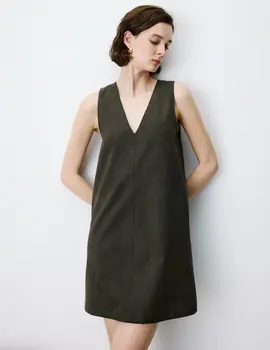 Grace & Mila Anaya Suede V-Neck Mini