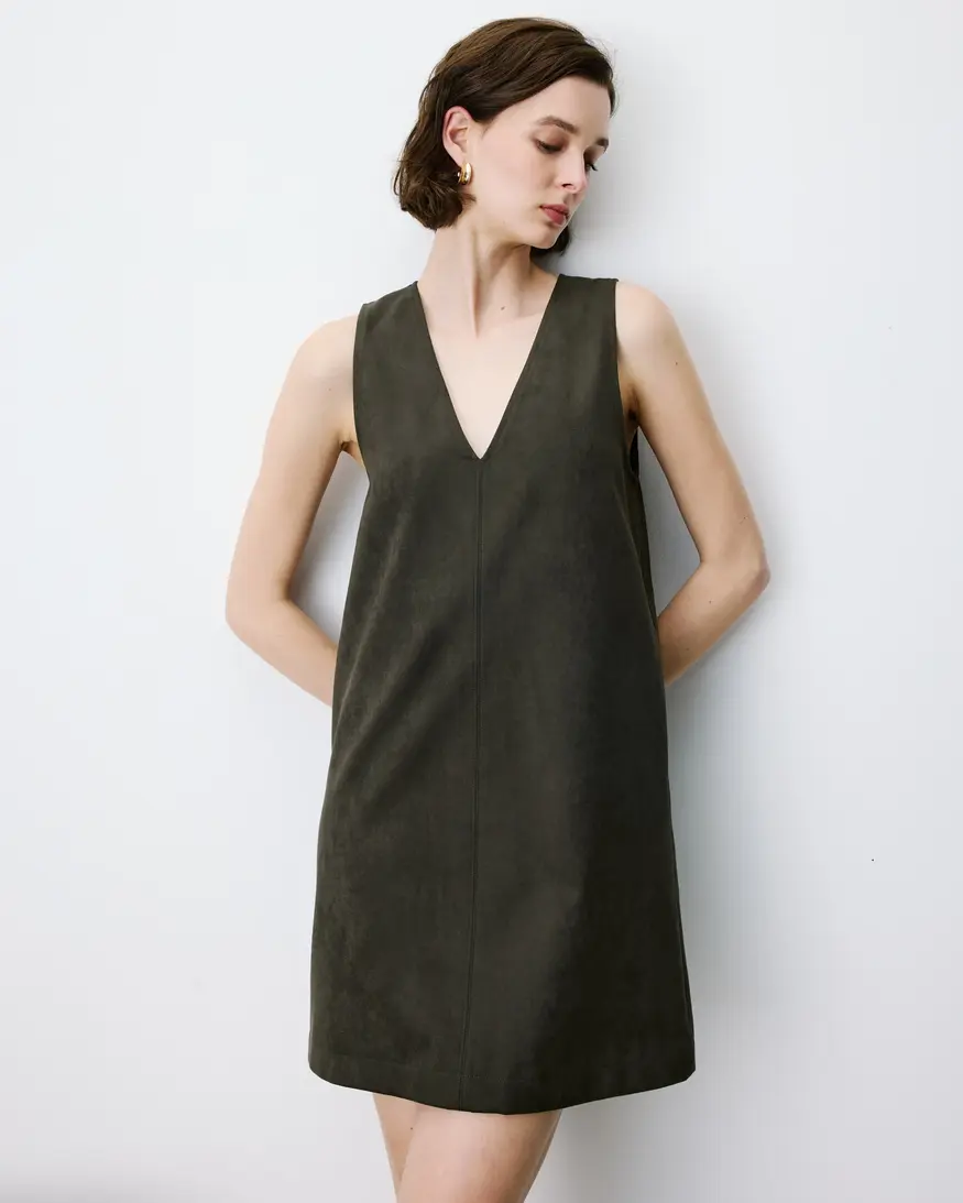 Grace & Mila Anaya Suede V-Neck Mini