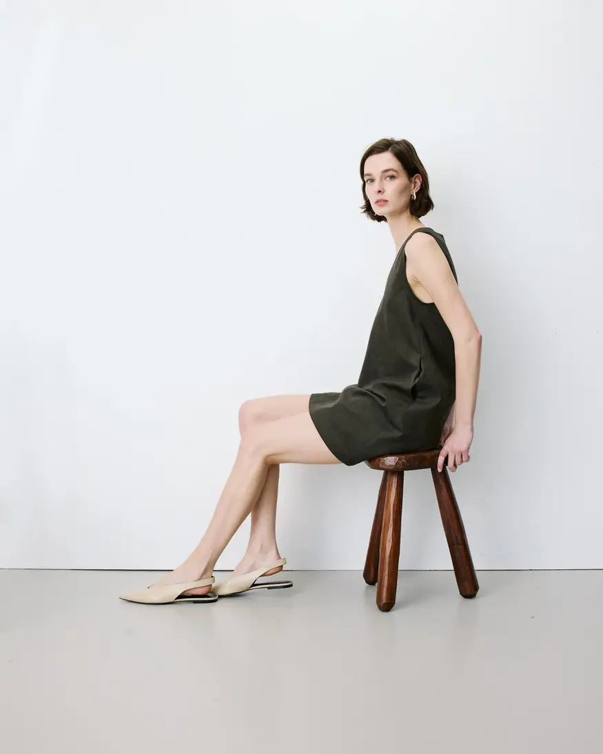 Grace & Mila Anaya Suede V-Neck Mini