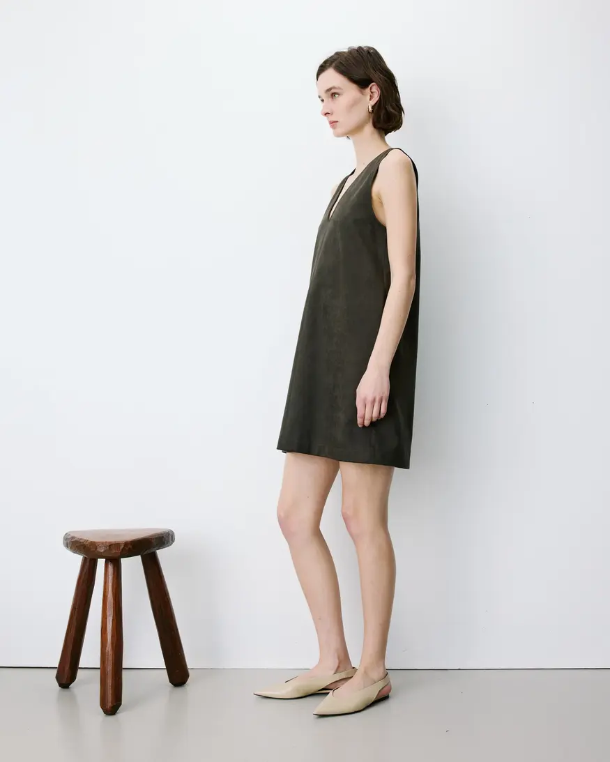 Grace & Mila Anaya Suede V-Neck Mini