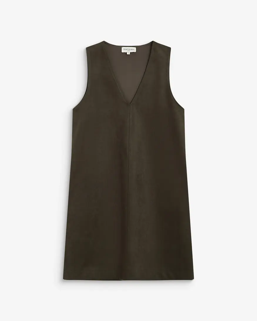 Grace & Mila Anaya Suede V-Neck Mini