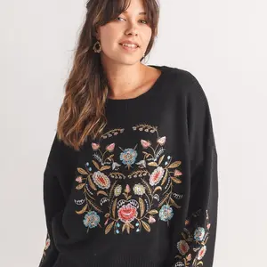 Papillon Tinsley Floral Emb Sweater