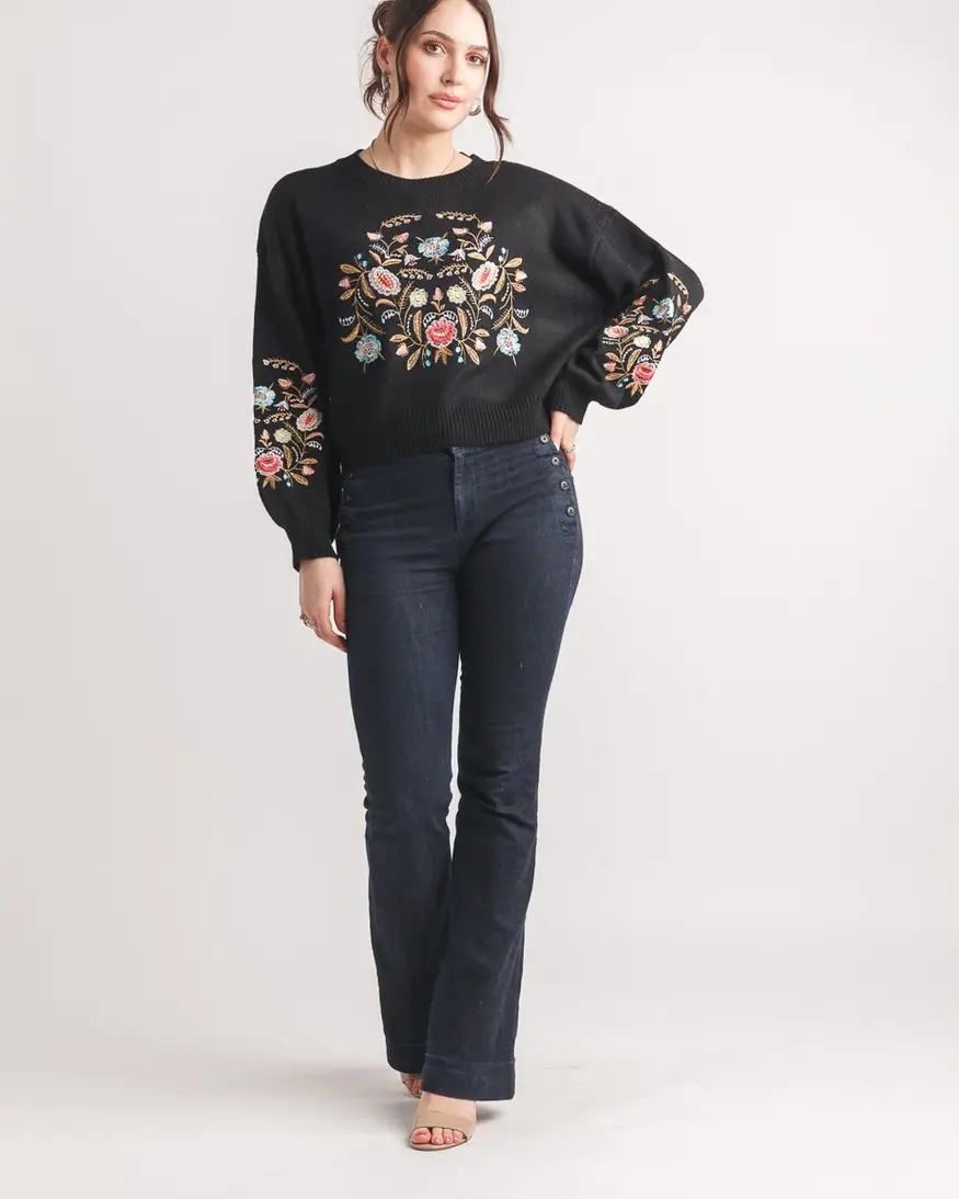 Papillon Tinsley Floral Emb Sweater