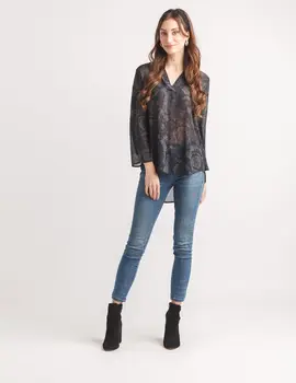 Papillon Trace Floral Tab Slv Top