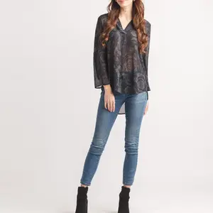 Papillon Trace Floral Tab Slv Top