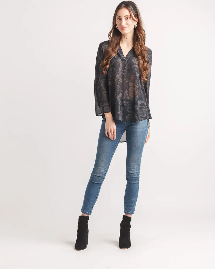 Papillon Trace Floral Tab Slv Top