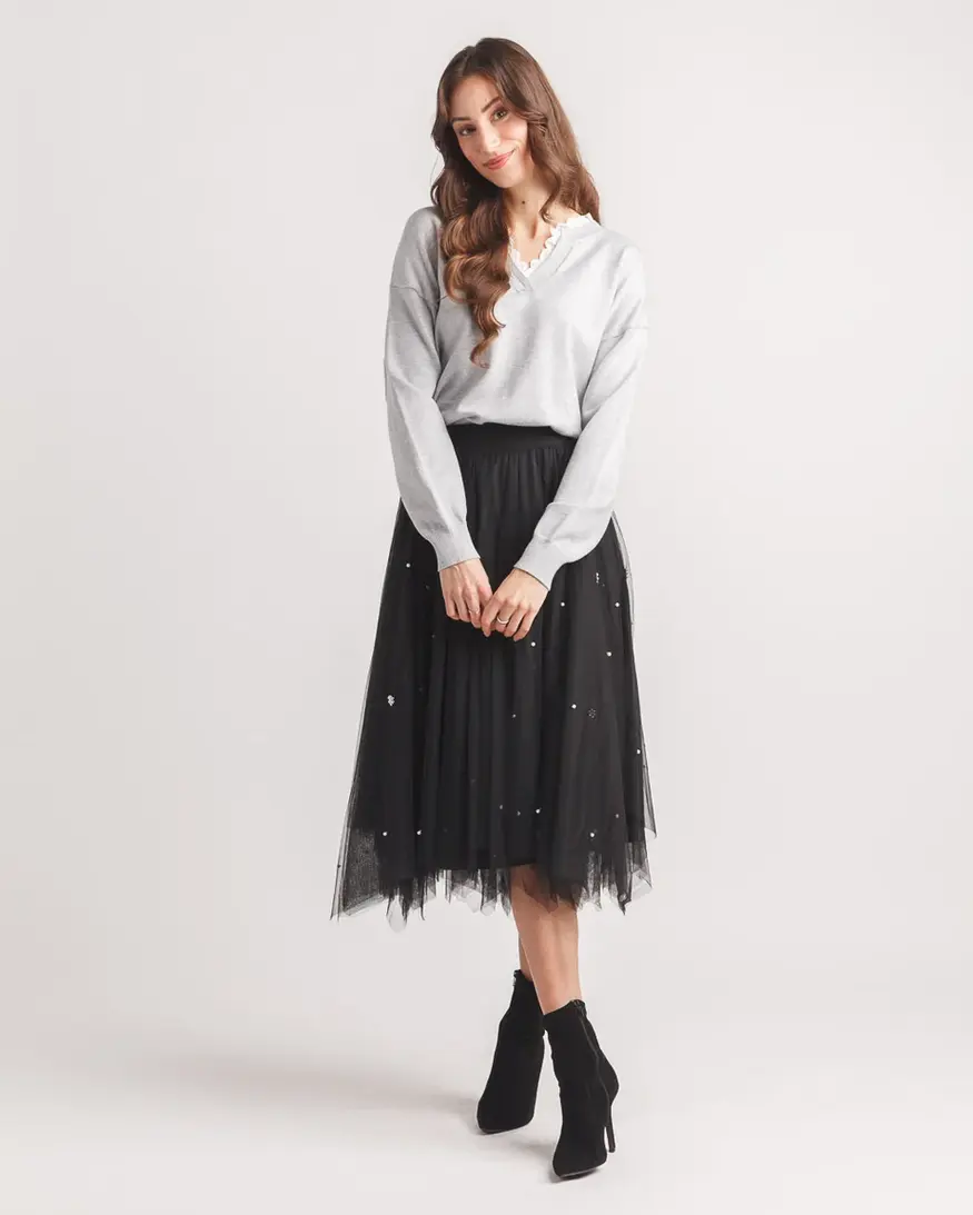 Papillon Tabitha Lace Trim Sweater