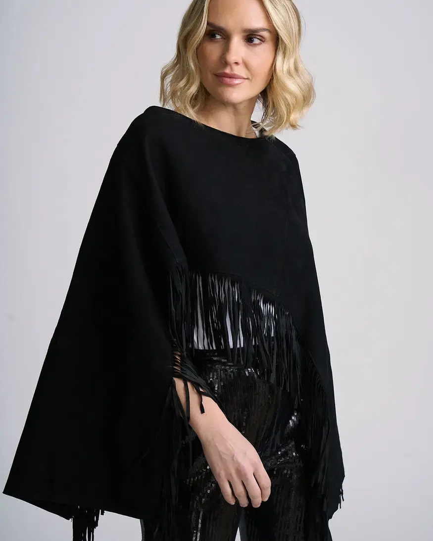 Mauritius Paige Suede Fringe Poncho