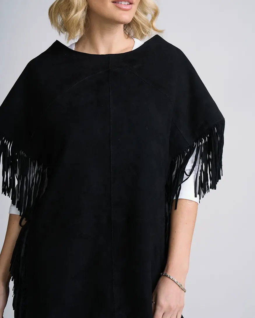 Mauritius Paige Suede Fringe Poncho