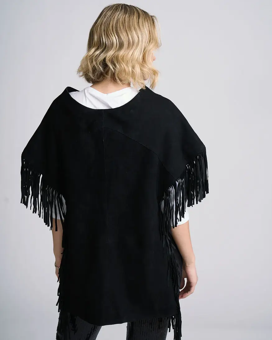 Mauritius Paige Suede Fringe Poncho