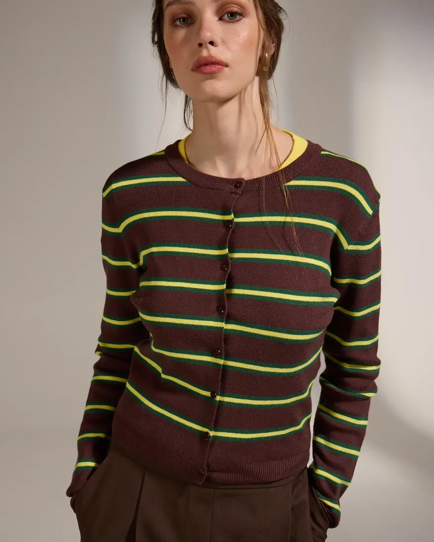 Deluc Rainbow Striped Cardi