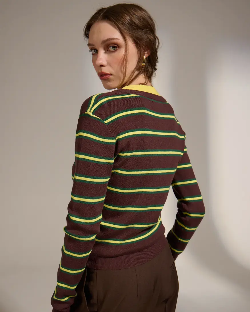 Deluc Rainbow Striped Cardi