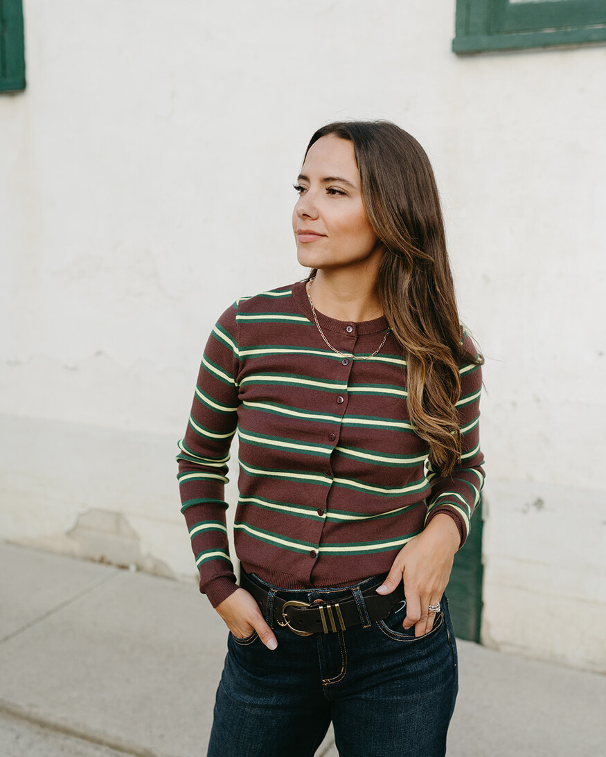 Deluc Rainbow Striped Cardi