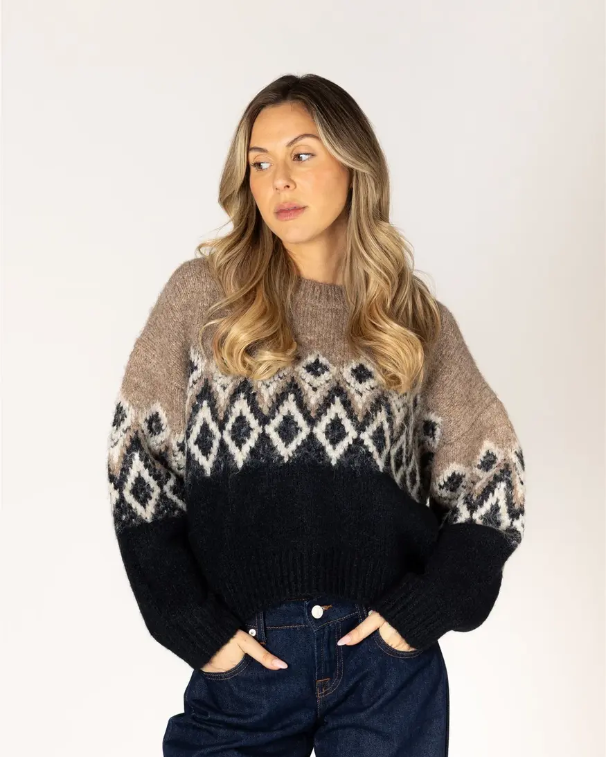 Lyla & Lux Aria Fair Isle Crew