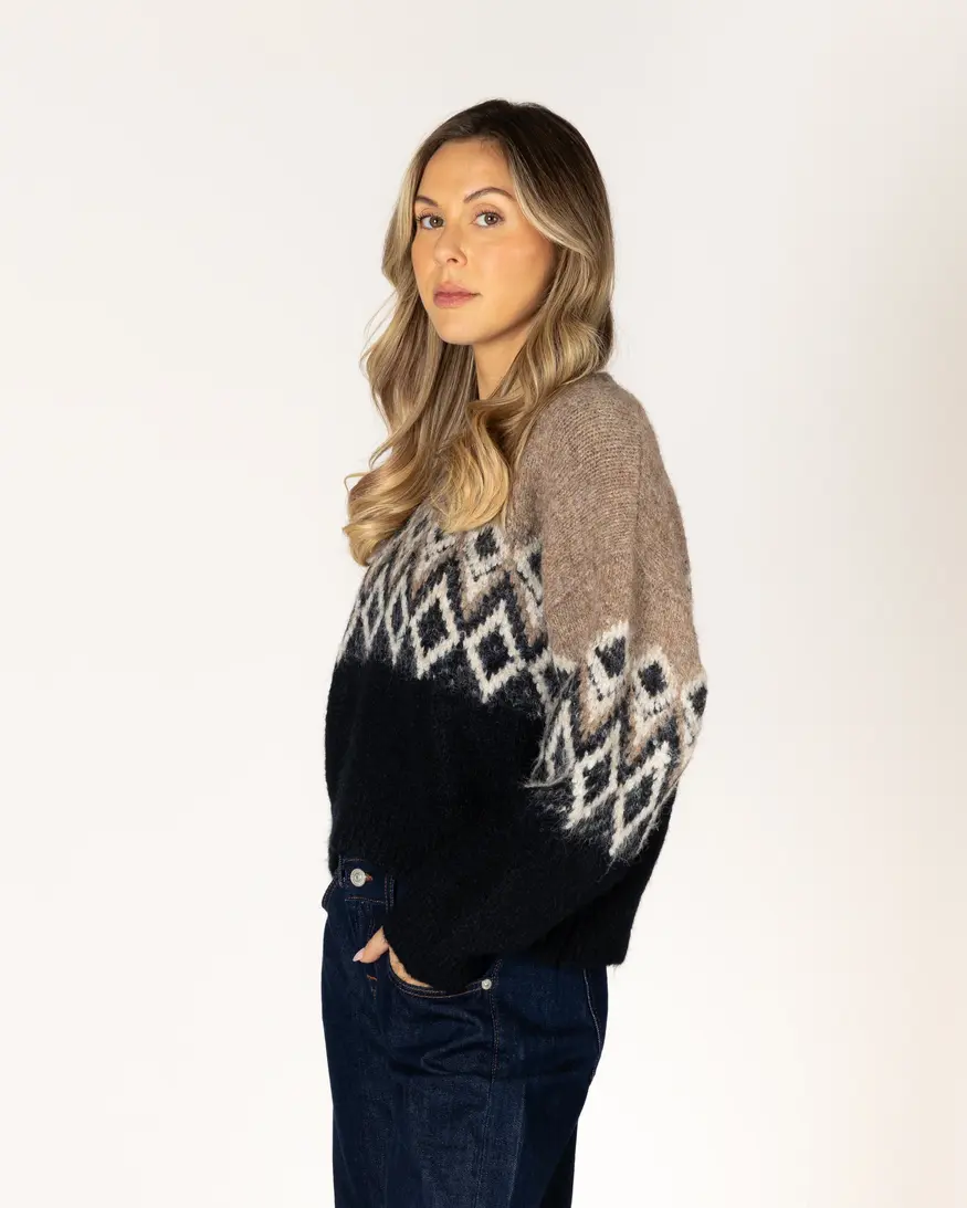 Lyla & Lux Aria Fair Isle Crew