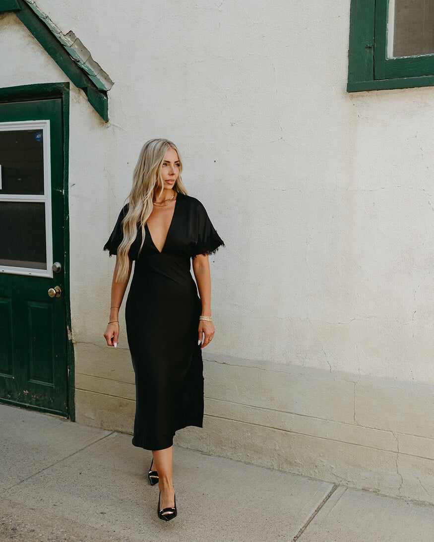 Lulus Tallulah Lace Trim Midi