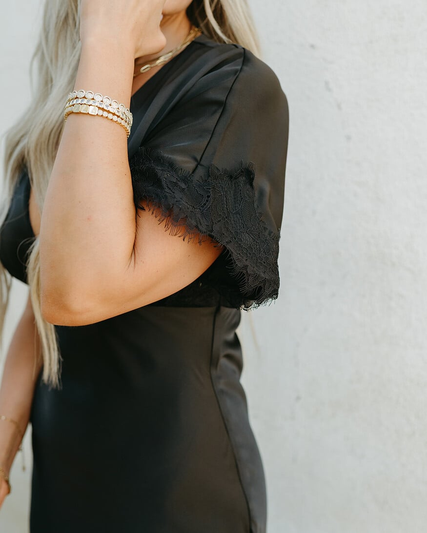 Lulus Tallulah Lace Trim Midi