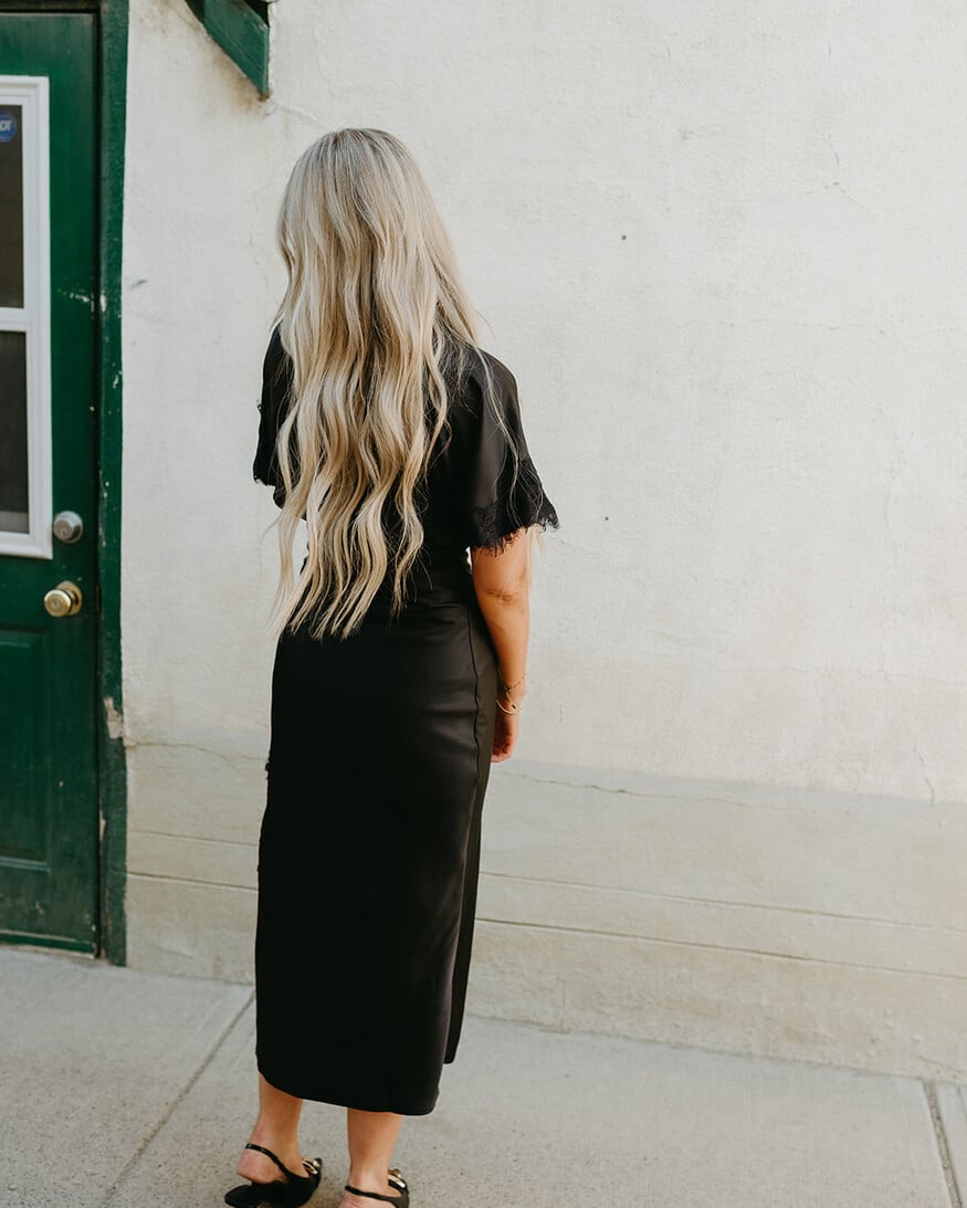 Lulus Tallulah Lace Trim Midi