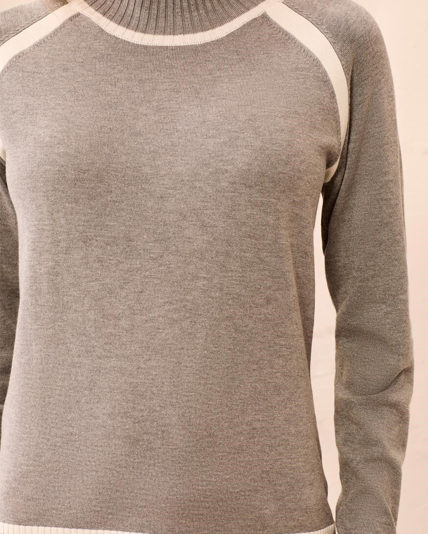 Tribal Caleb Mock Neck Sweater