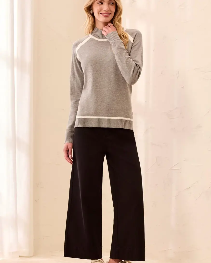 Tribal Caleb Mock Neck Sweater