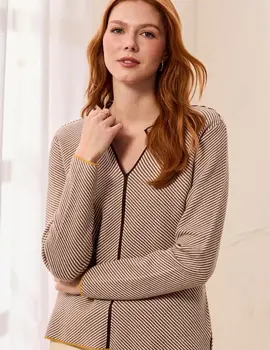 Tribal Cosmo Split Neck Sweater