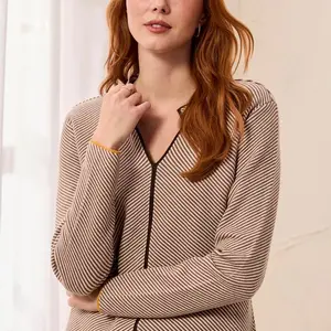 Tribal Cosmo Split Neck Sweater