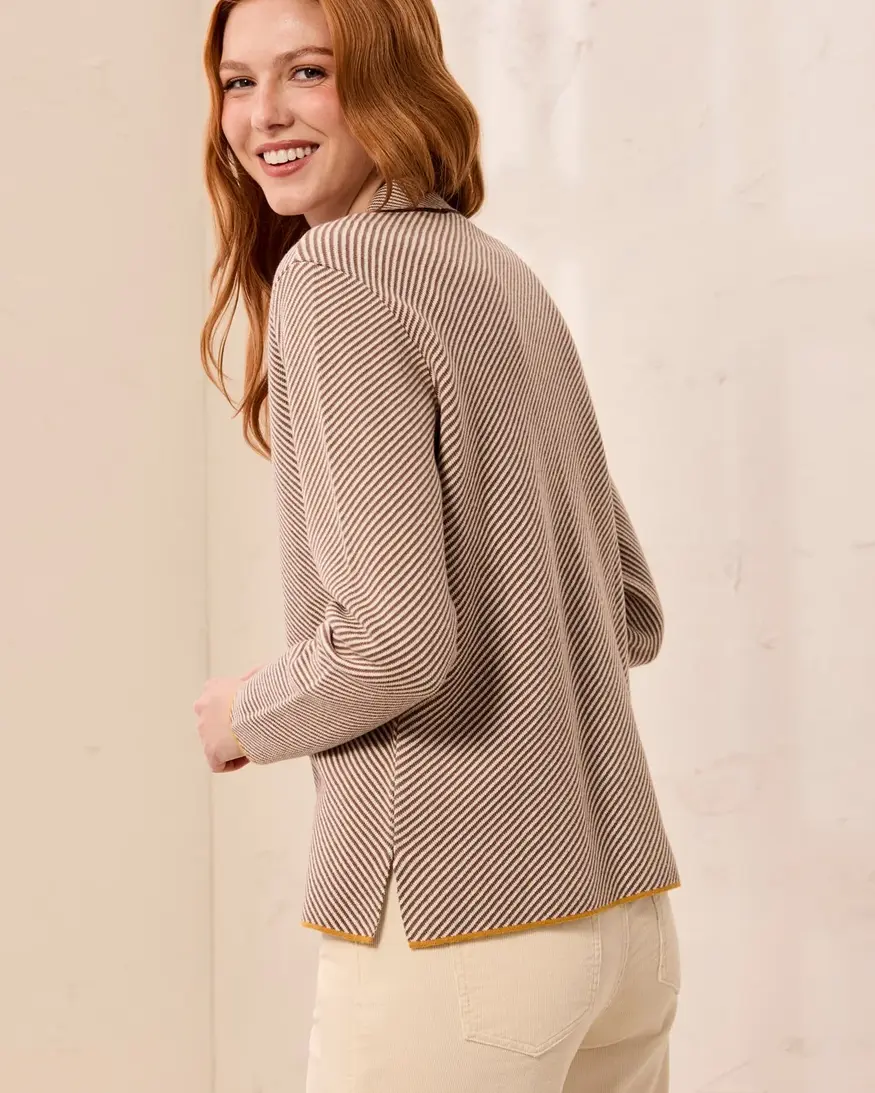 Tribal Cosmo Split Neck Sweater
