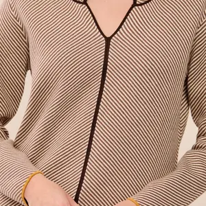 Tribal Cosmo Split Neck Sweater