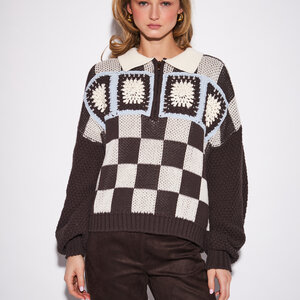 John + Jenn Terri Crochet Knit Pullover