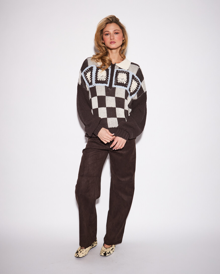 John + Jenn Terri Crochet Knit Pullover