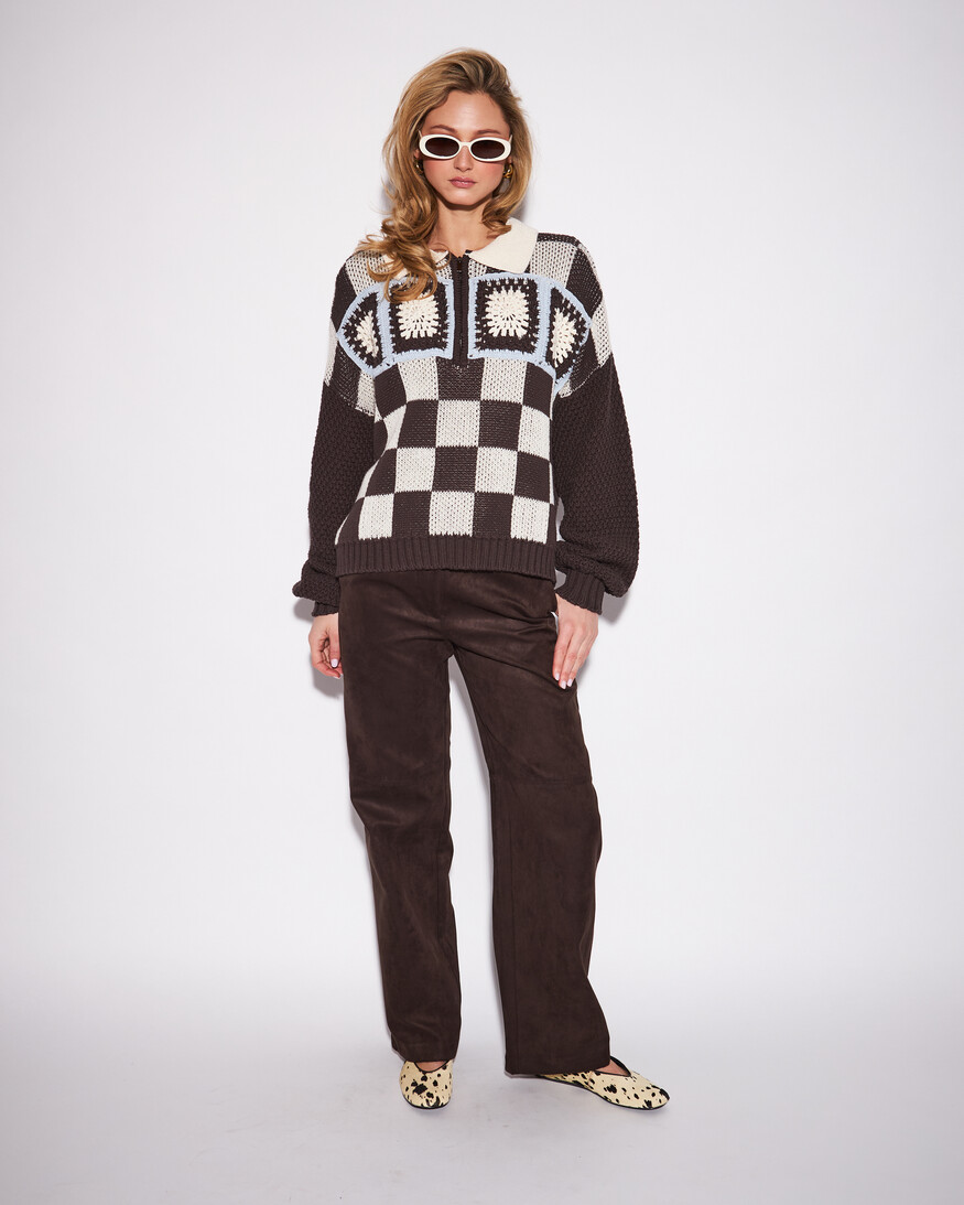 John + Jenn Terri Crochet Knit Pullover